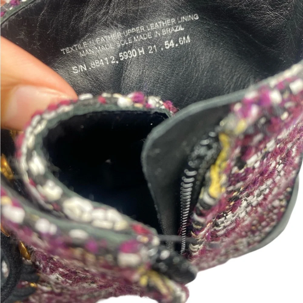 Tory Burch Multicolor Black Miller Tweed Boots Booties Woman’s  size 6 - Picture 9 of 9